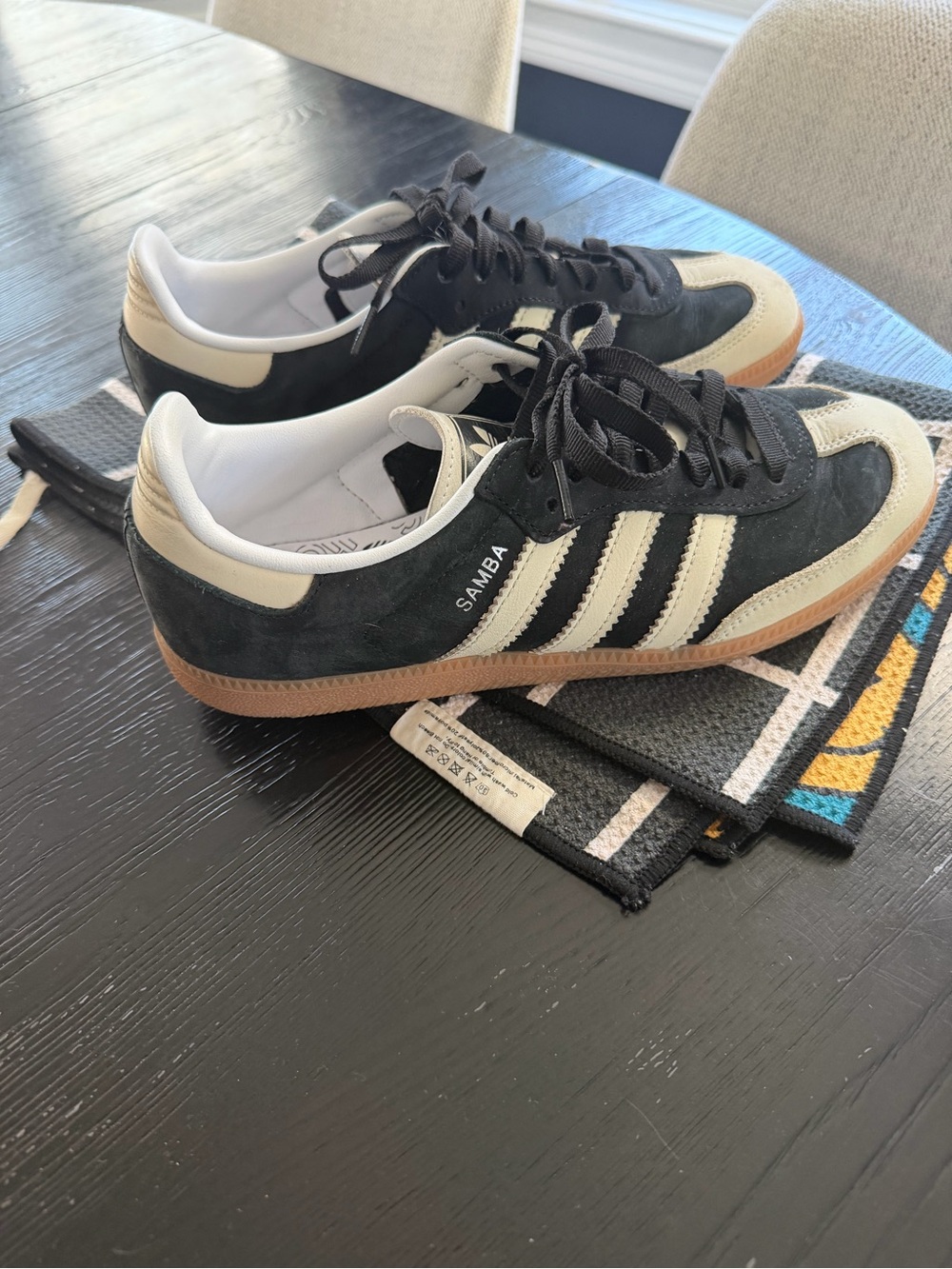 adidas Samba Black & Cream Suede Low-Top Sneakers